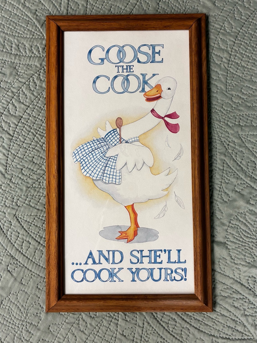 Vintage Goose The Cook Framed Wall Art - White Goose Illustration